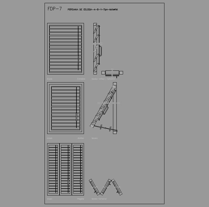 Bloque Autocad Persiana de celosía